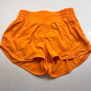 Lululemon Hotty Hot Women's Orange Athletic Shorts size 4 length 4